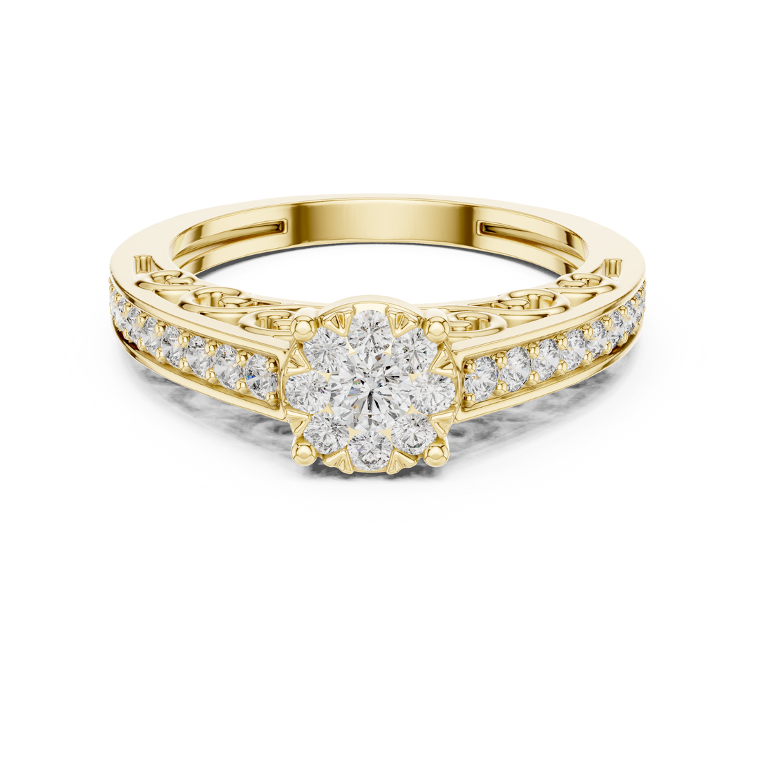 IGI Certified Lab-Grown Diamond Designer Engagement Ring in 14K & 18K Rose Gold | Kiashaa Jewellery