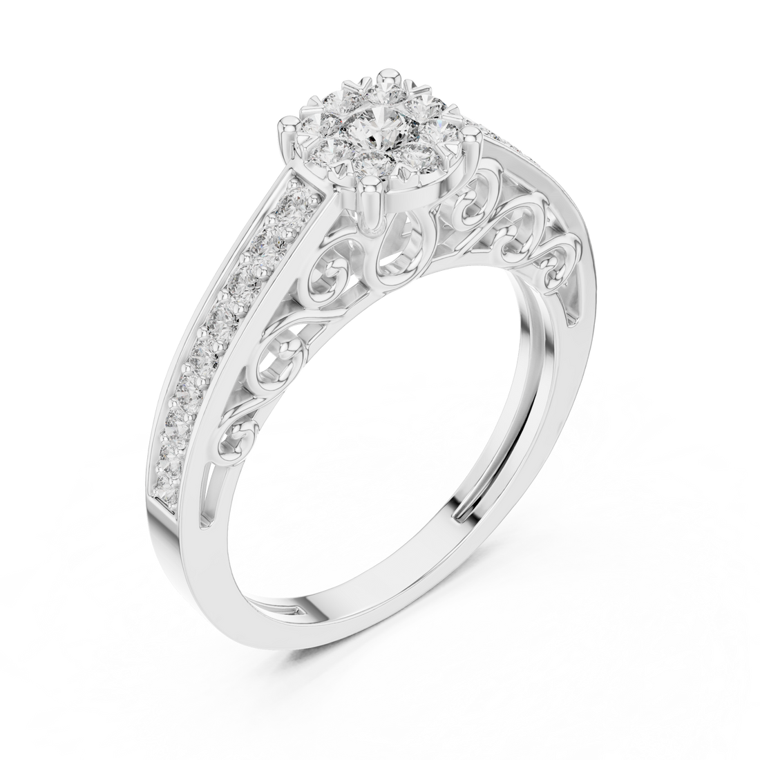 IGI Certified Lab-Grown Diamond Designer Engagement Ring in 14K & 18K Rose Gold | Kiashaa Jewellery