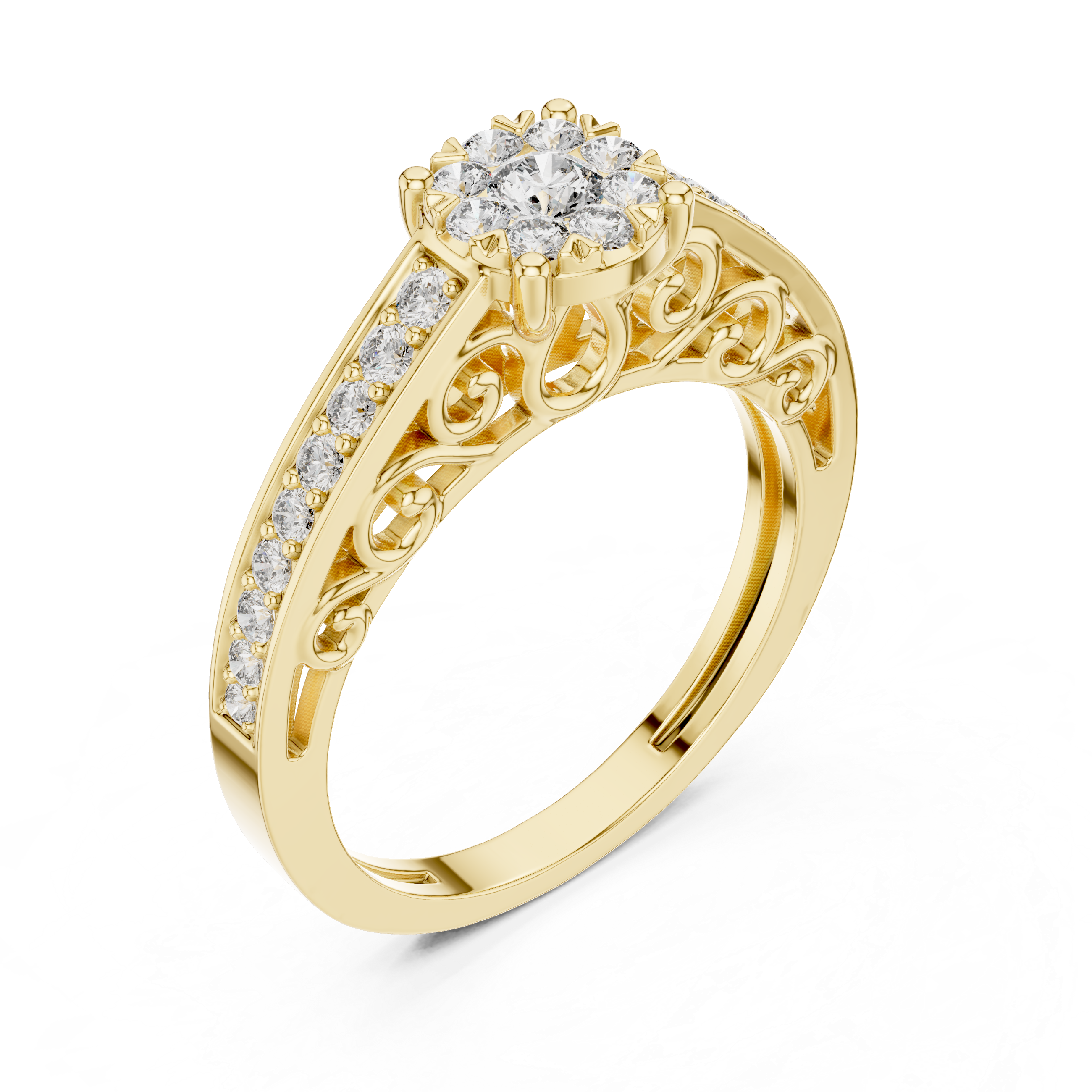 IGI Certified Lab-Grown Diamond Designer Engagement Ring in 14K & 18K Rose Gold | Kiashaa Jewellery