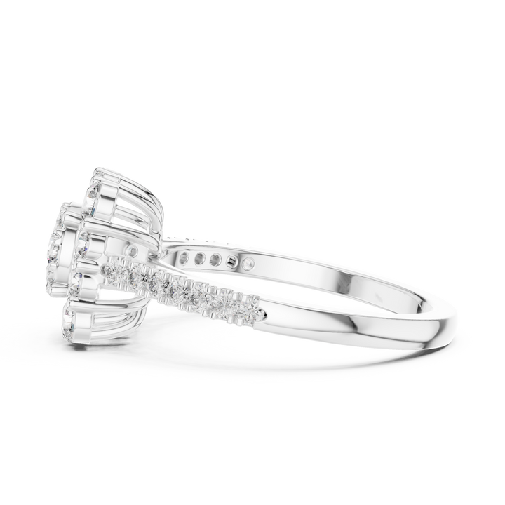 IGI Certified Halo Lab-Grown Diamond Engagement Ring in 14K & 18K Rose Gold | Kiashaa Jewellery