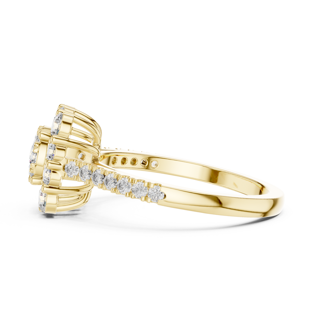 IGI Certified Halo Lab-Grown Diamond Engagement Ring in 14K & 18K Rose Gold | Kiashaa Jewellery