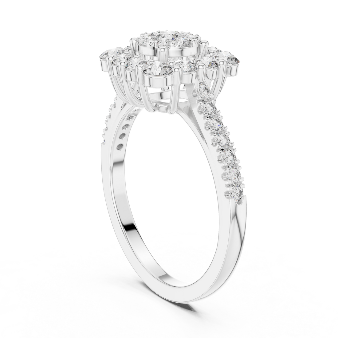 IGI Certified Halo Lab-Grown Diamond Engagement Ring in 14K & 18K Rose Gold | Kiashaa Jewellery