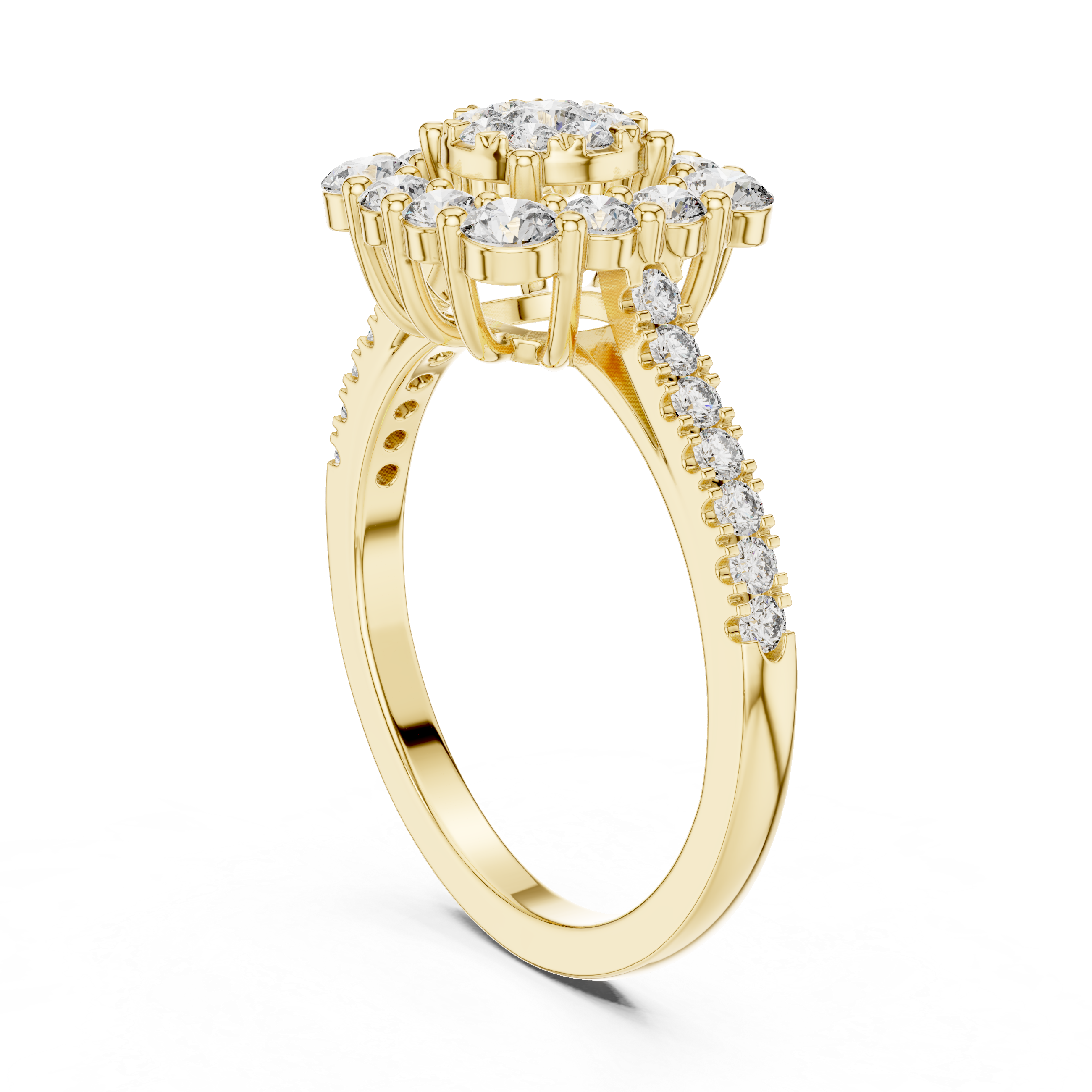 IGI Certified Halo Lab-Grown Diamond Engagement Ring in 14K & 18K Rose Gold | Kiashaa Jewellery