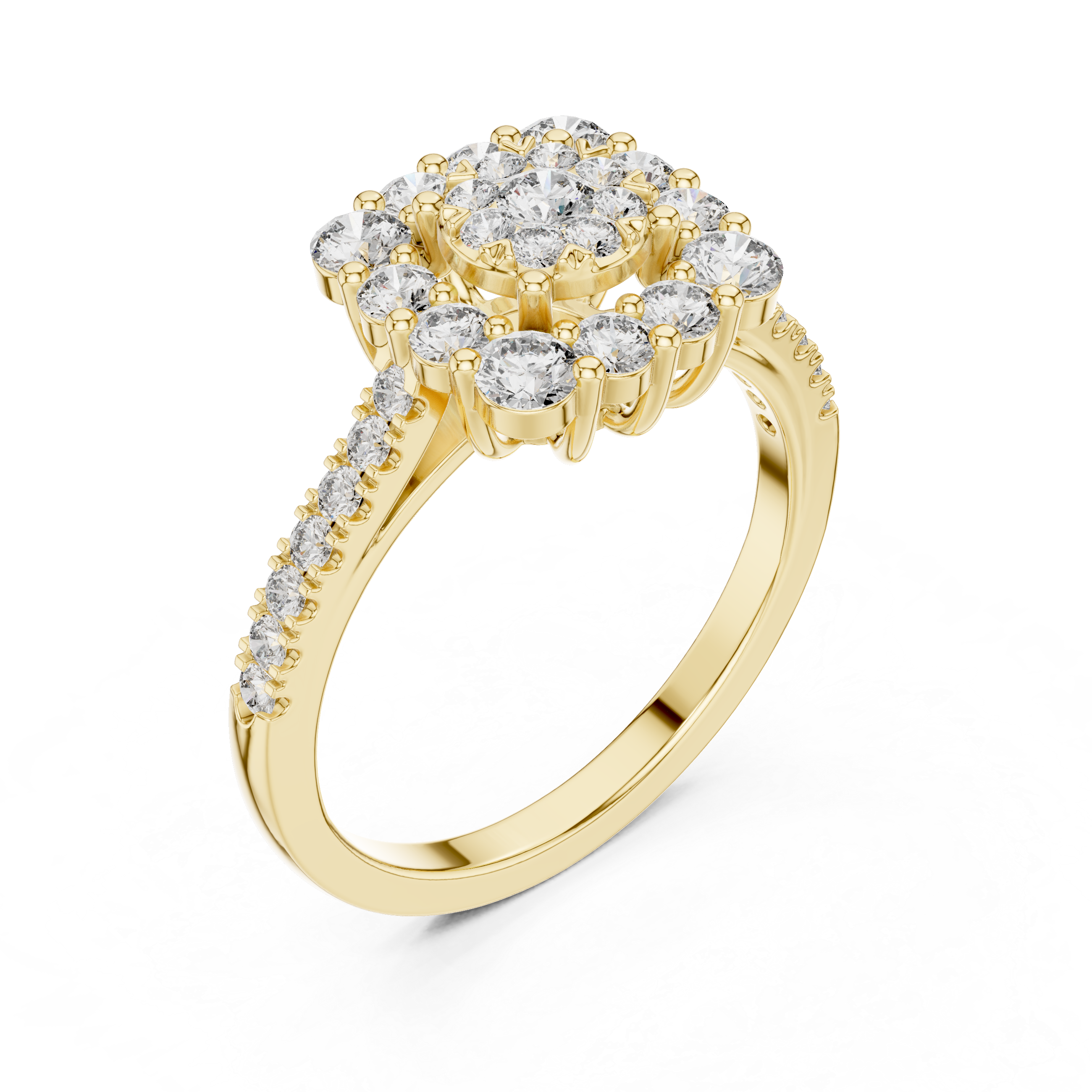 IGI Certified Halo Lab-Grown Diamond Engagement Ring in 14K & 18K Rose Gold | Kiashaa Jewellery
