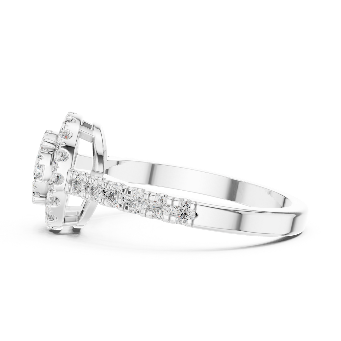 IGI Certified Double Halo Lab-Grown Diamond Engagement Ring in 14K & 18K Rose Gold | Kiashaa Jewellery