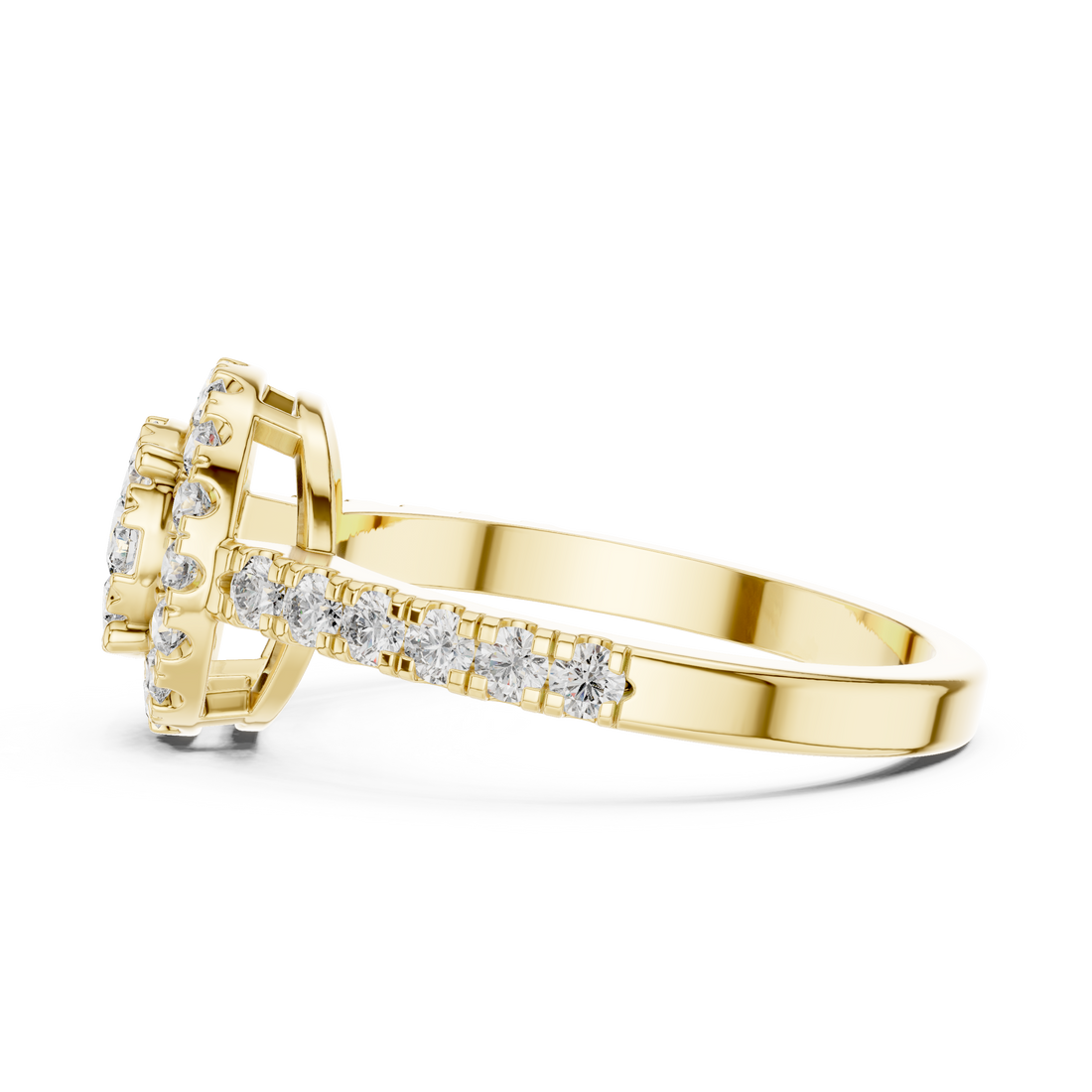 IGI Certified Double Halo Lab-Grown Diamond Engagement Ring in 14K & 18K Rose Gold | Kiashaa Jewellery