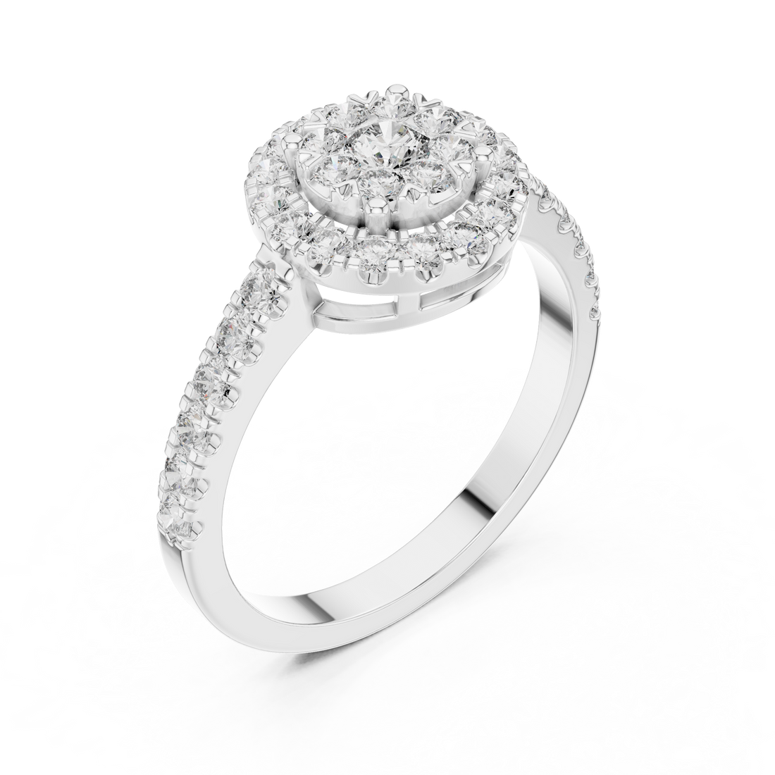 IGI Certified Double Halo Lab-Grown Diamond Engagement Ring in 14K & 18K Rose Gold | Kiashaa Jewellery