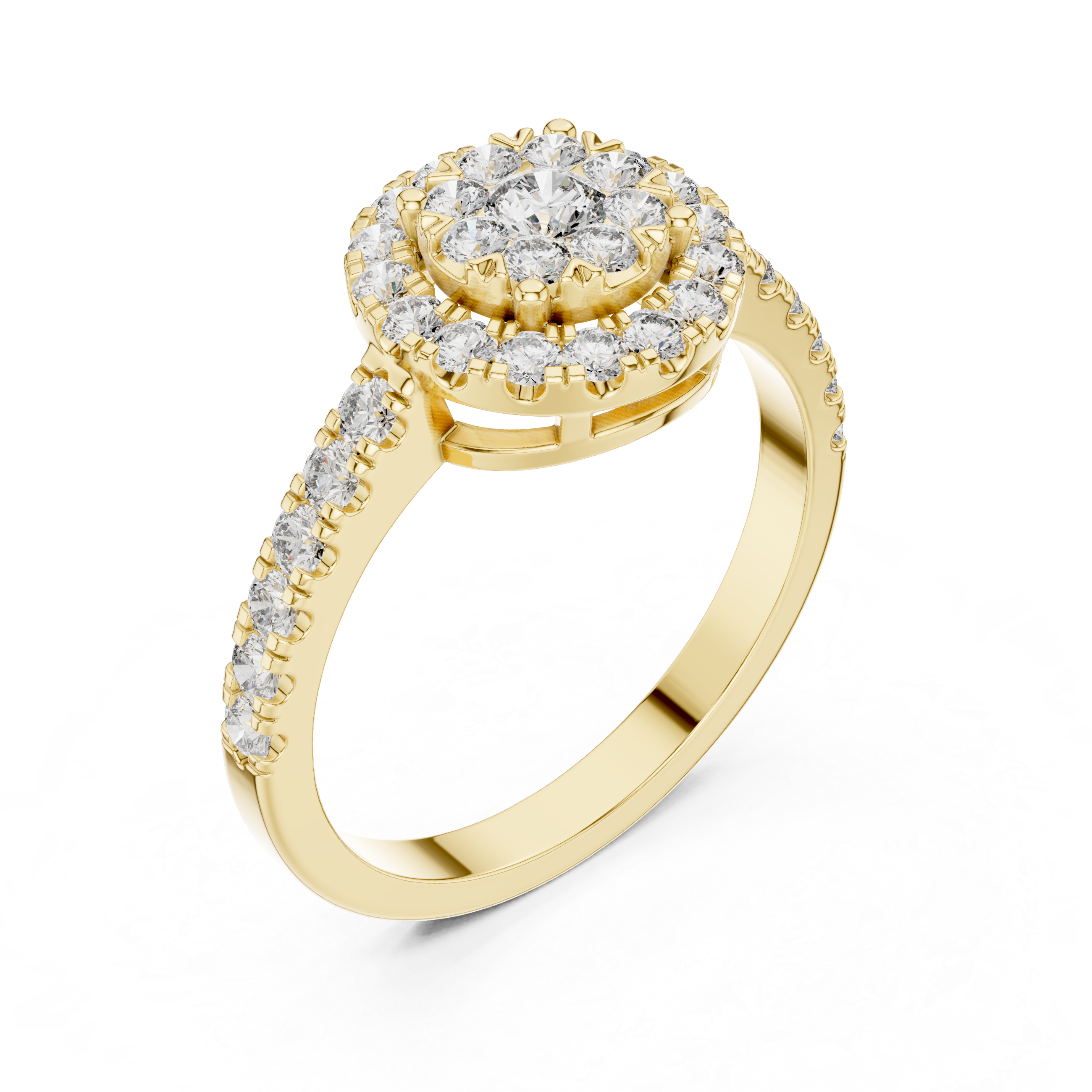 IGI Certified Double Halo Lab-Grown Diamond Engagement Ring in 14K & 18K Rose Gold | Kiashaa Jewellery