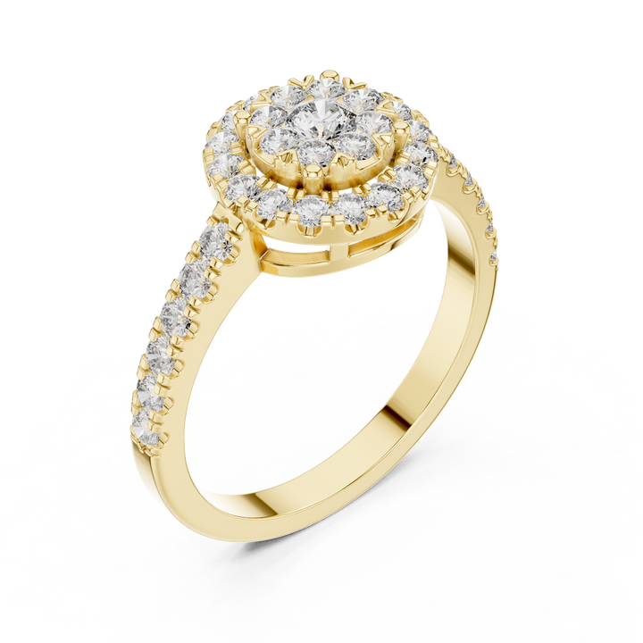 IGI Certified Double Halo Lab-Grown Diamond Engagement Ring in 14K & 18K Rose Gold | Kiashaa Jewellery