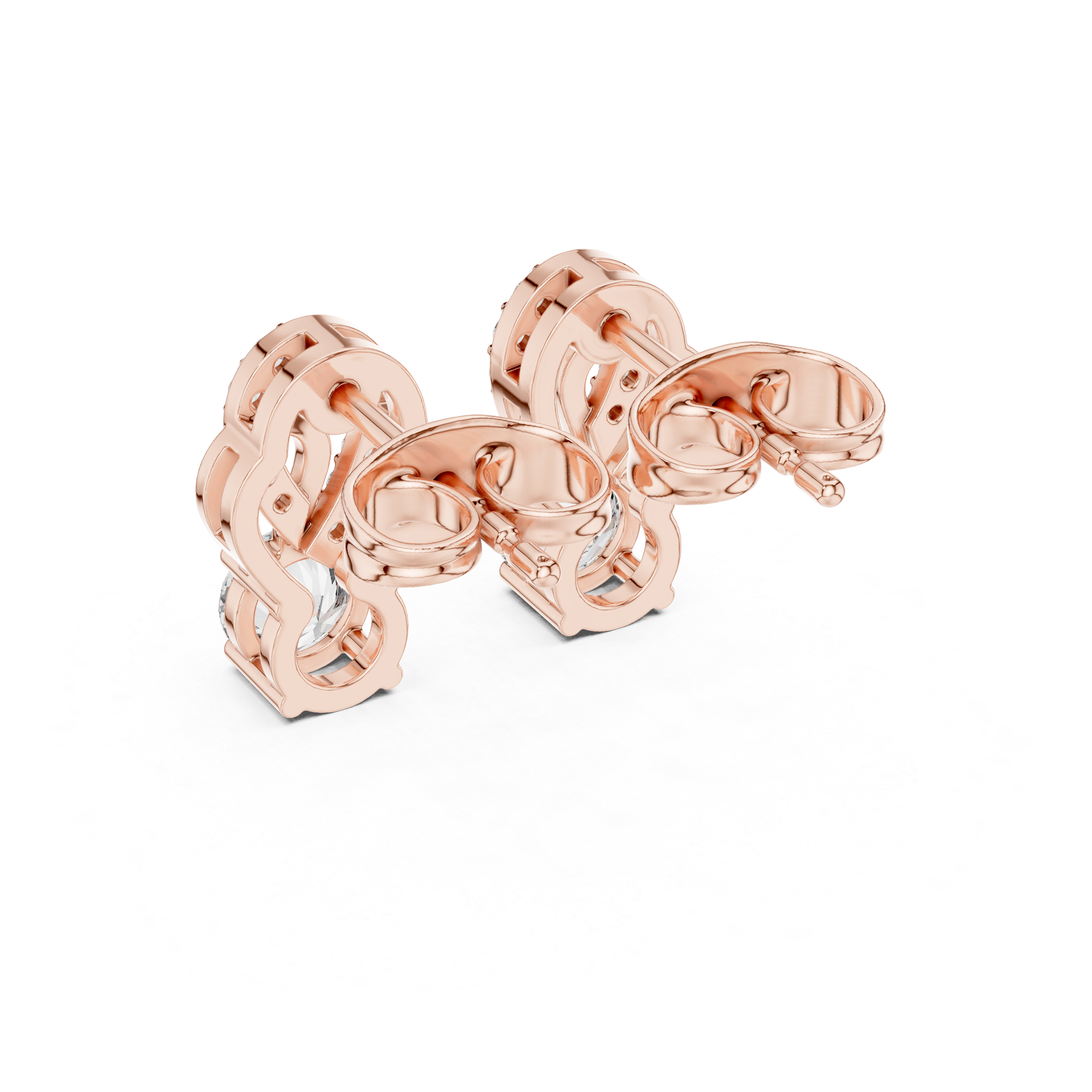 Lab-Grown Diamond Designer Stud Earrings in 14K/18K Gold