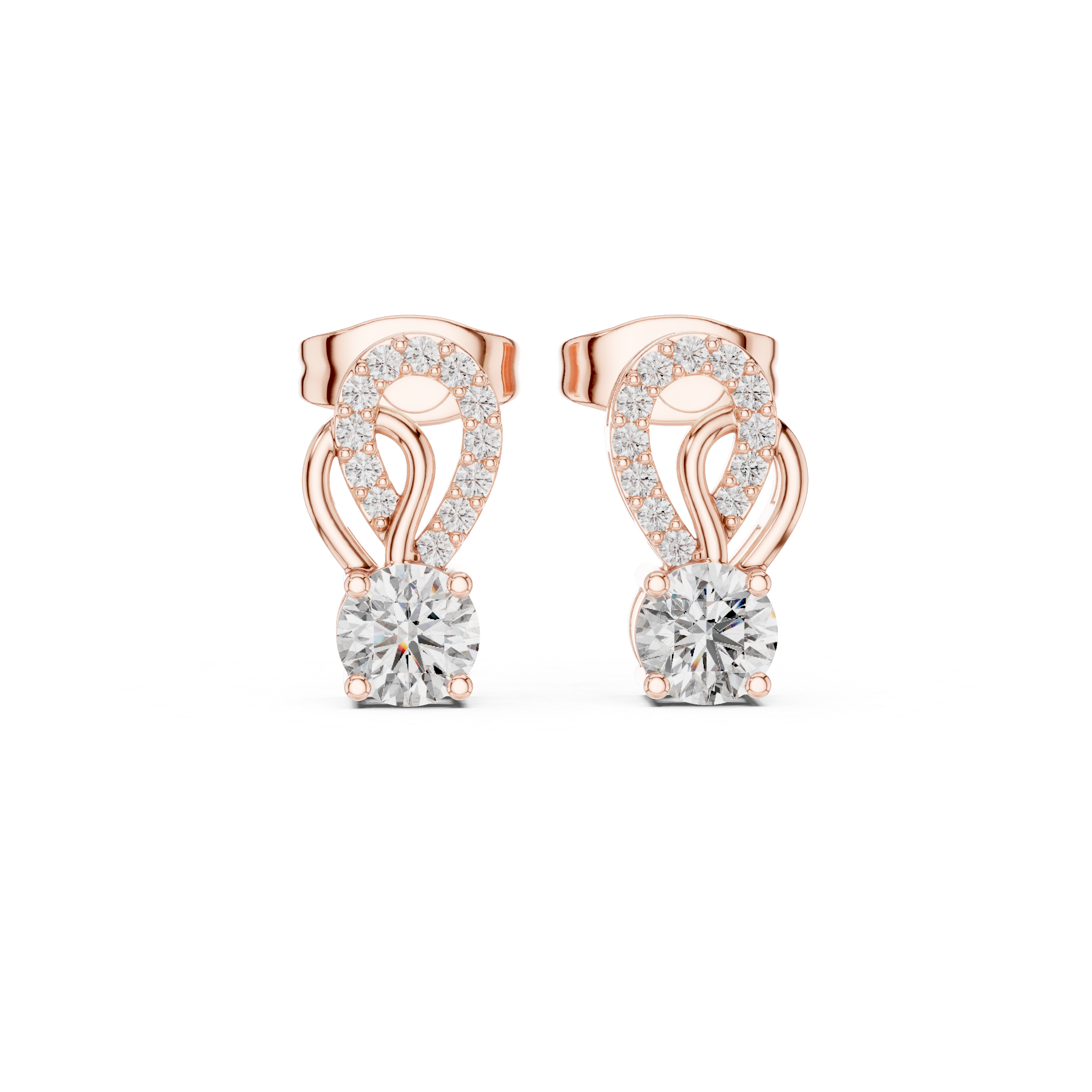 Lab-Grown Diamond Designer Stud Earrings in 14K/18K Gold