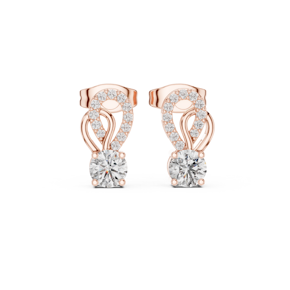 Lab-Grown Diamond Designer Stud Earrings in 14K/18K Gold