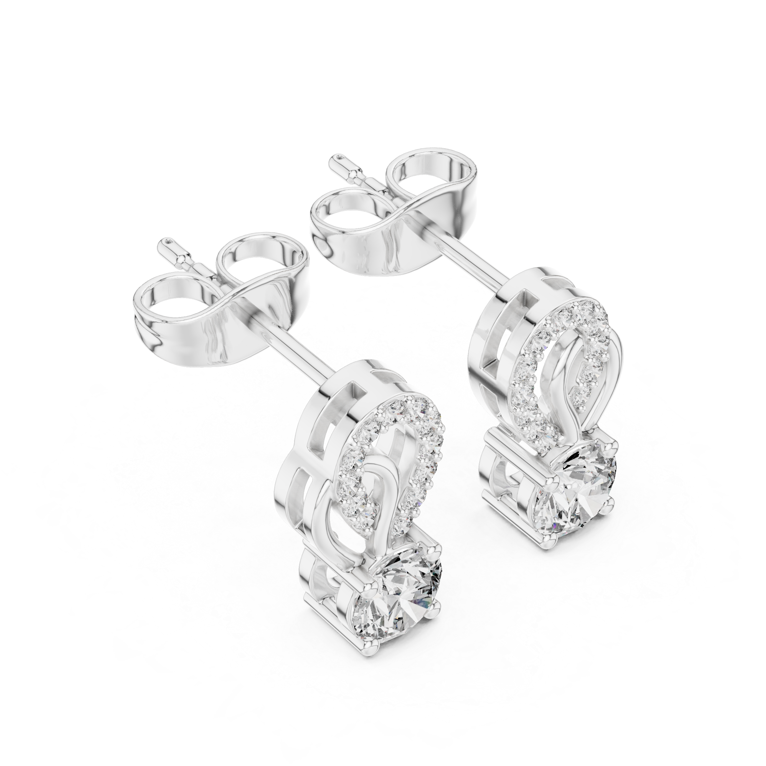 Lab-Grown Diamond Designer Stud Earrings in 14K/18K Gold