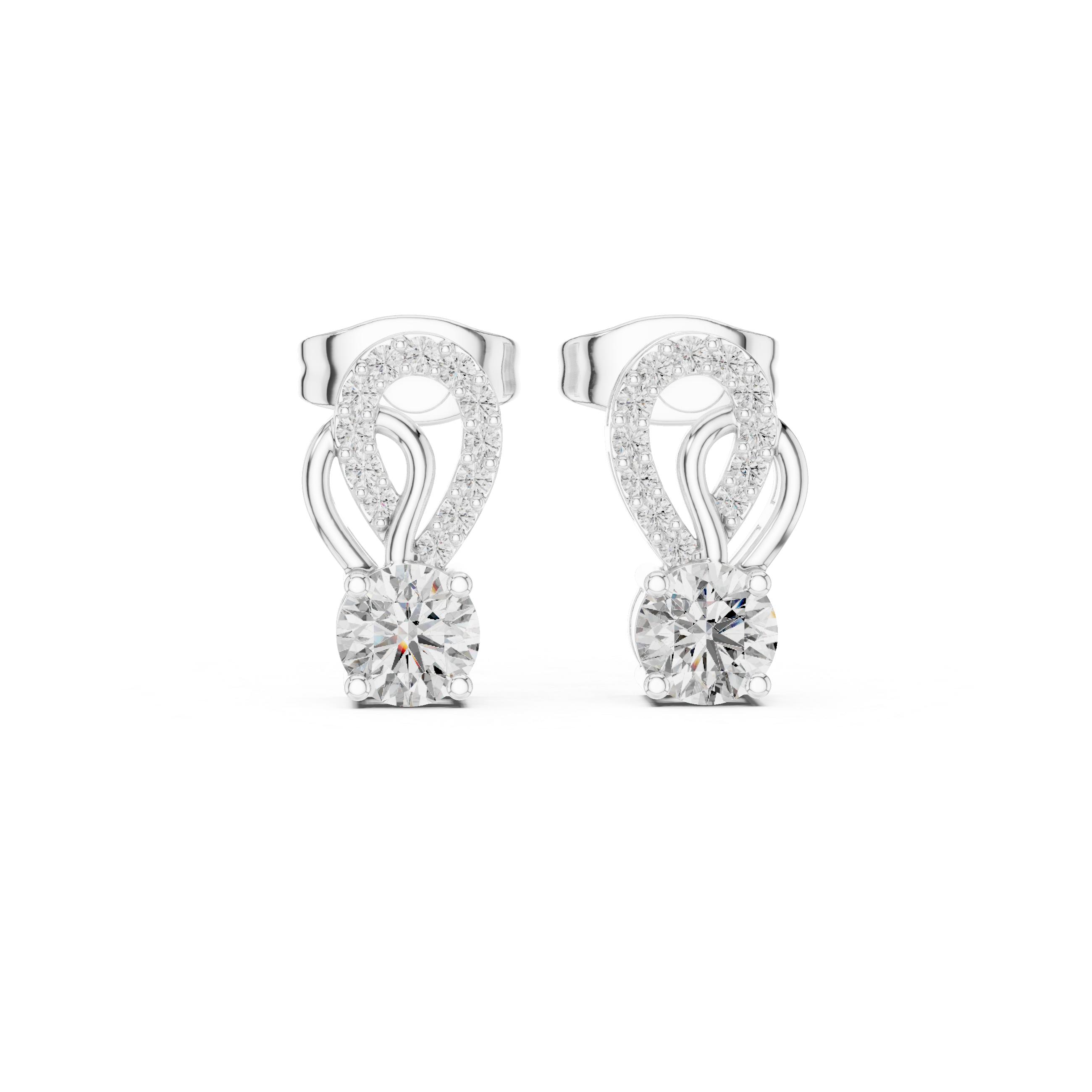 Lab-Grown Diamond Designer Stud Earrings in 14K/18K Gold