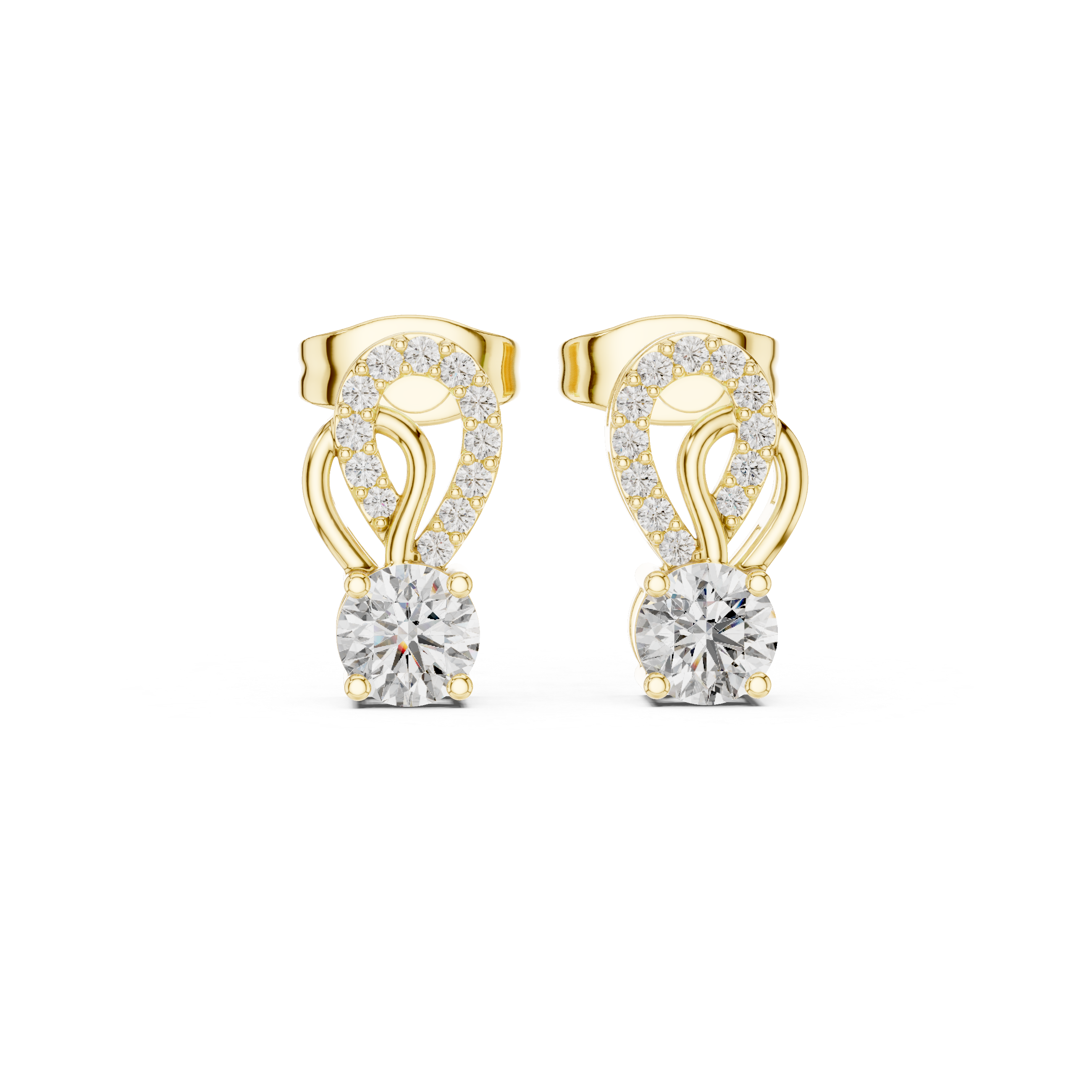Lab-Grown Diamond Designer Stud Earrings in 14K/18K Gold