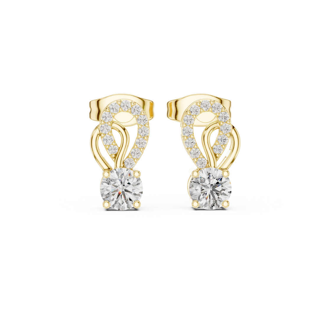 Lab-Grown Diamond Designer Stud Earrings in 14K/18K Gold