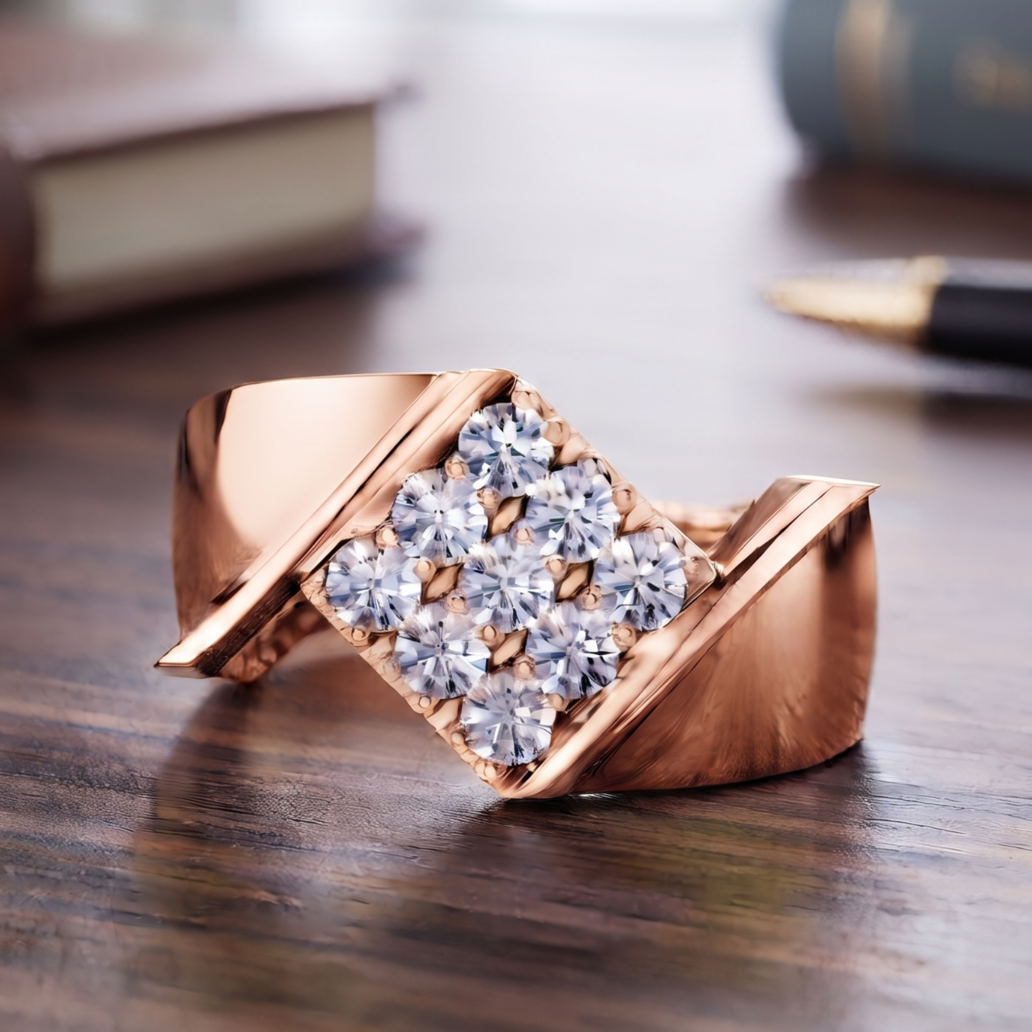 Diamond engagement ring showcasing balanced proportions and brilliant sparkle in studio by Kiashaa Jewellery