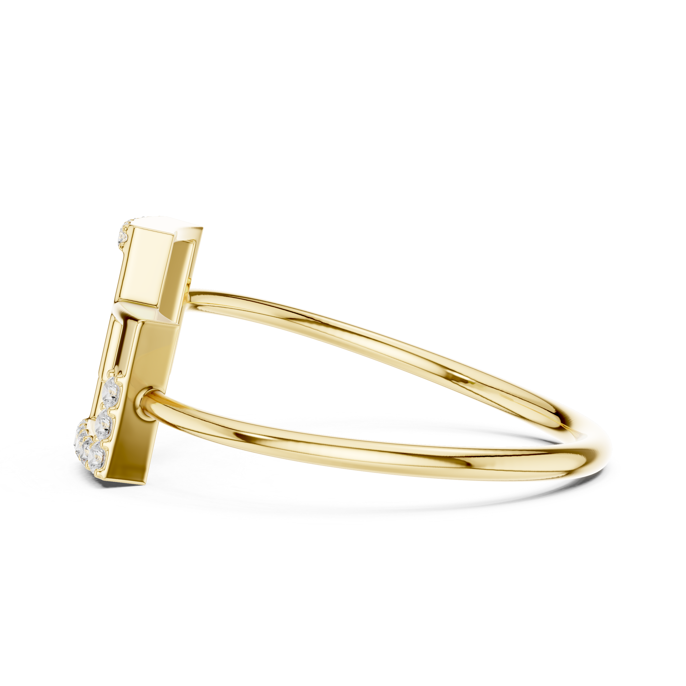 Modern Geometric Diamond Ring in 14K/18K Gold