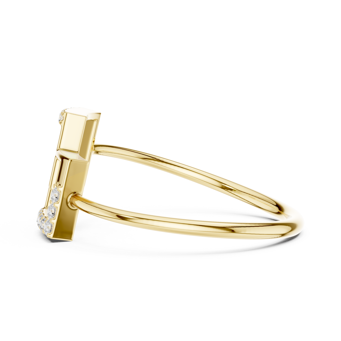 Modern Geometric Diamond Ring in 14K/18K Gold