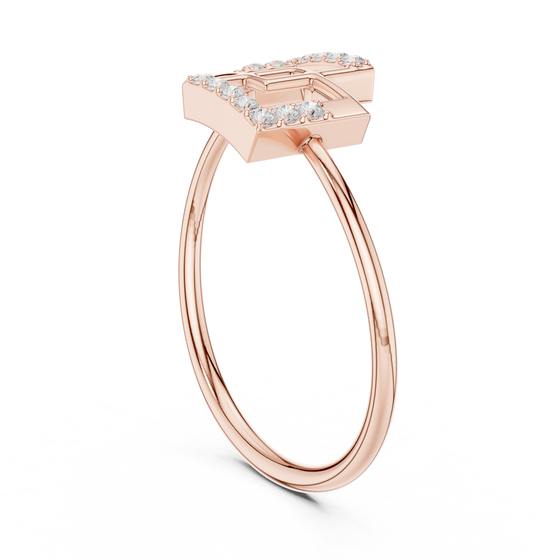 Modern Geometric Diamond Ring in 14K/18K Gold