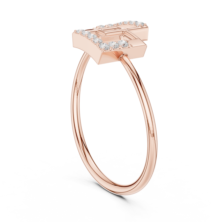 Modern Geometric Diamond Ring in 14K/18K Gold