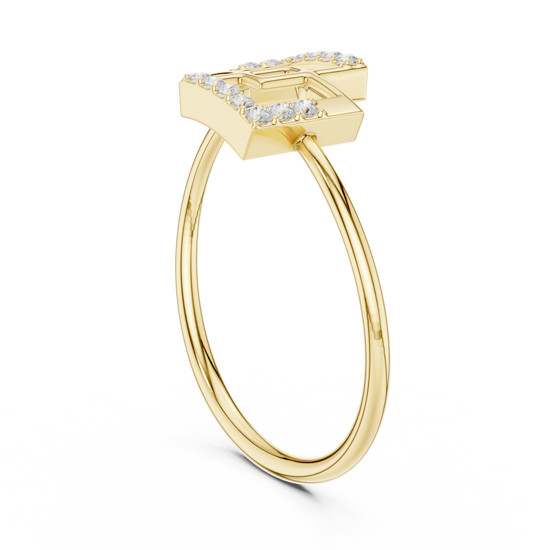 Modern Geometric Diamond Ring in 14K/18K Gold