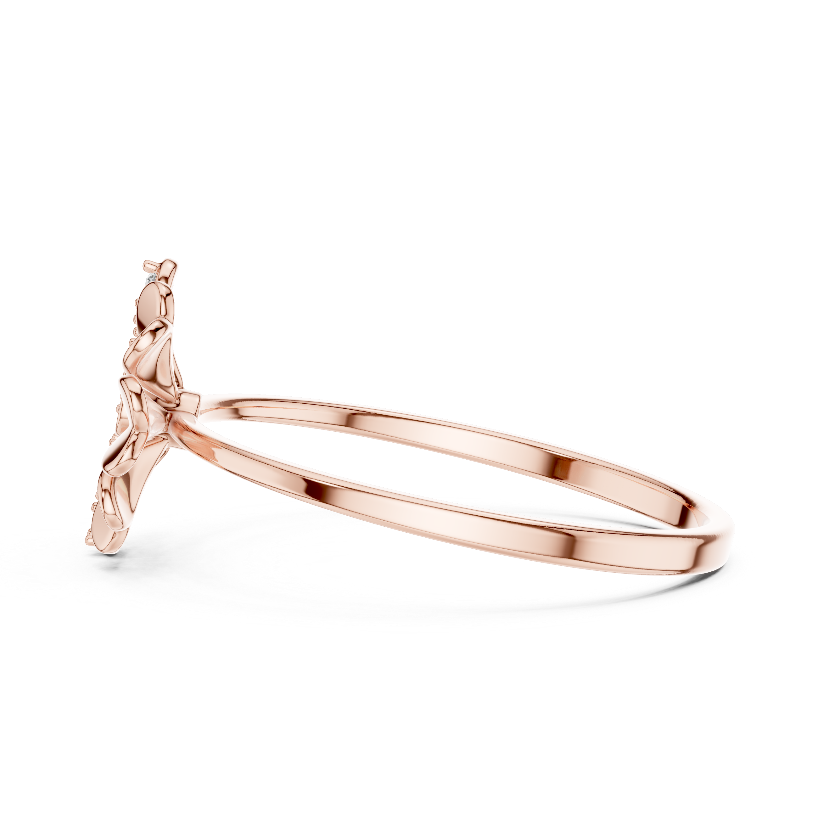 Elegant Floral Diamond Ring in 14K/18K Gold