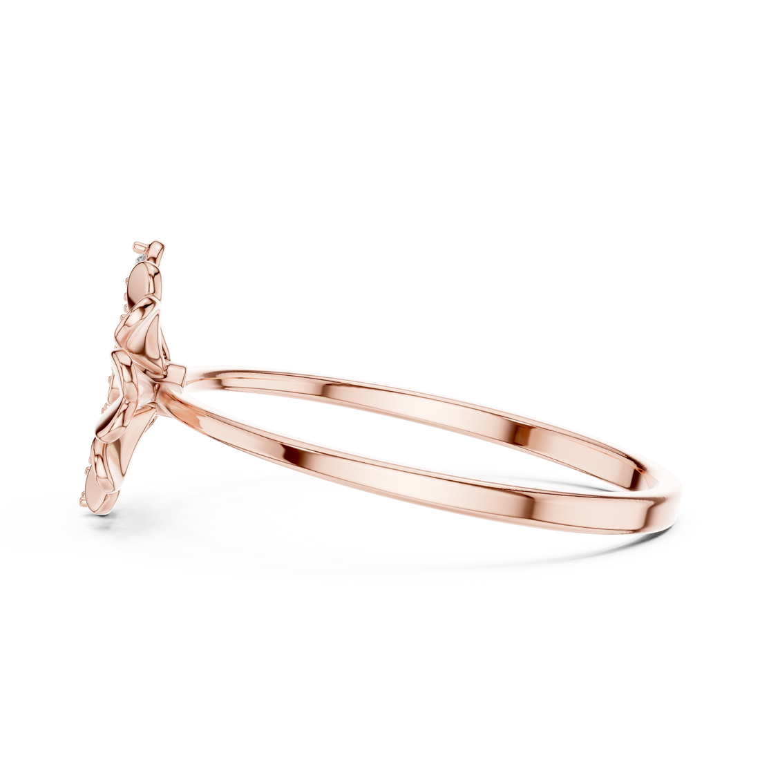 Elegant Floral Diamond Ring in 14K/18K Gold