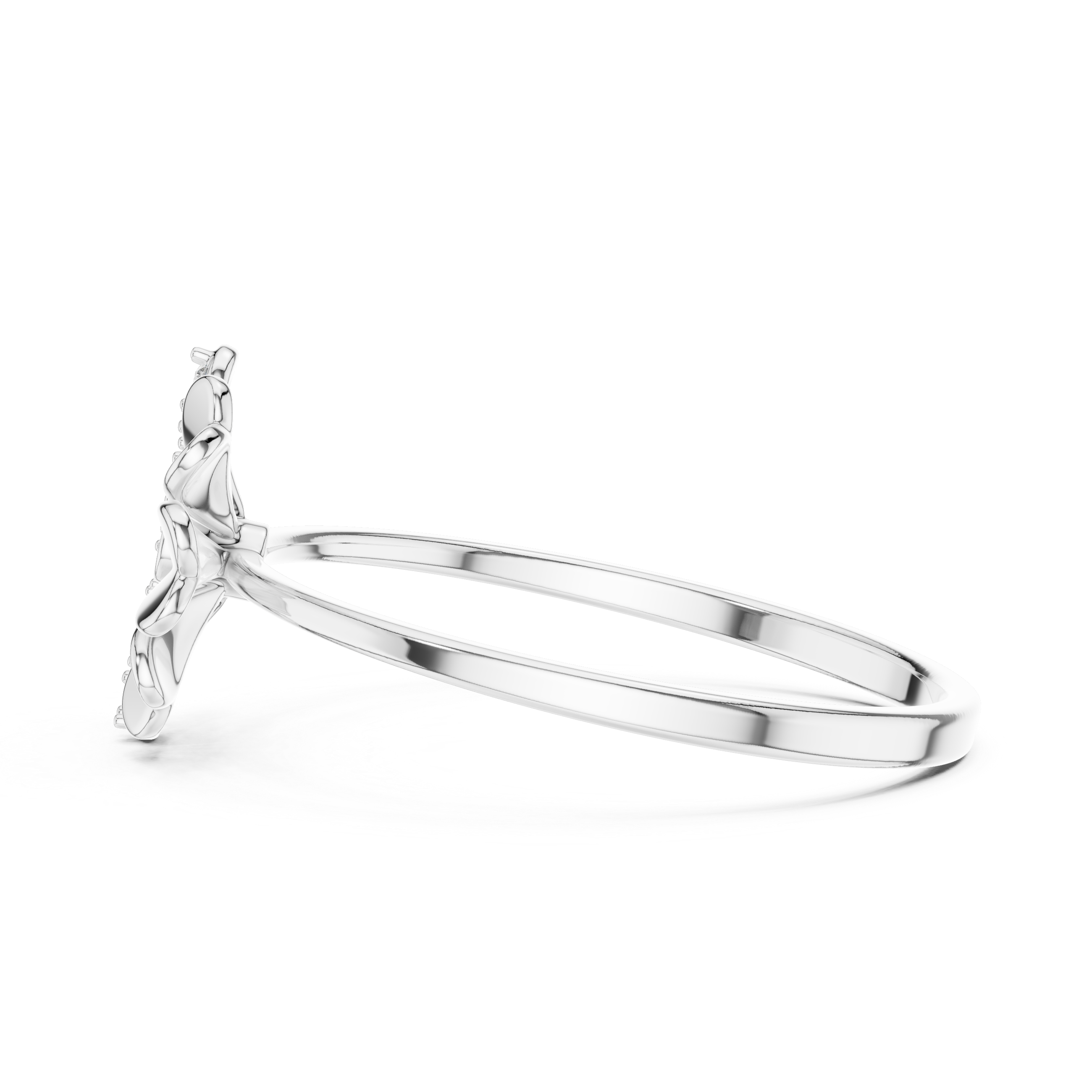 Elegant Floral Diamond Ring in 14K/18K Gold