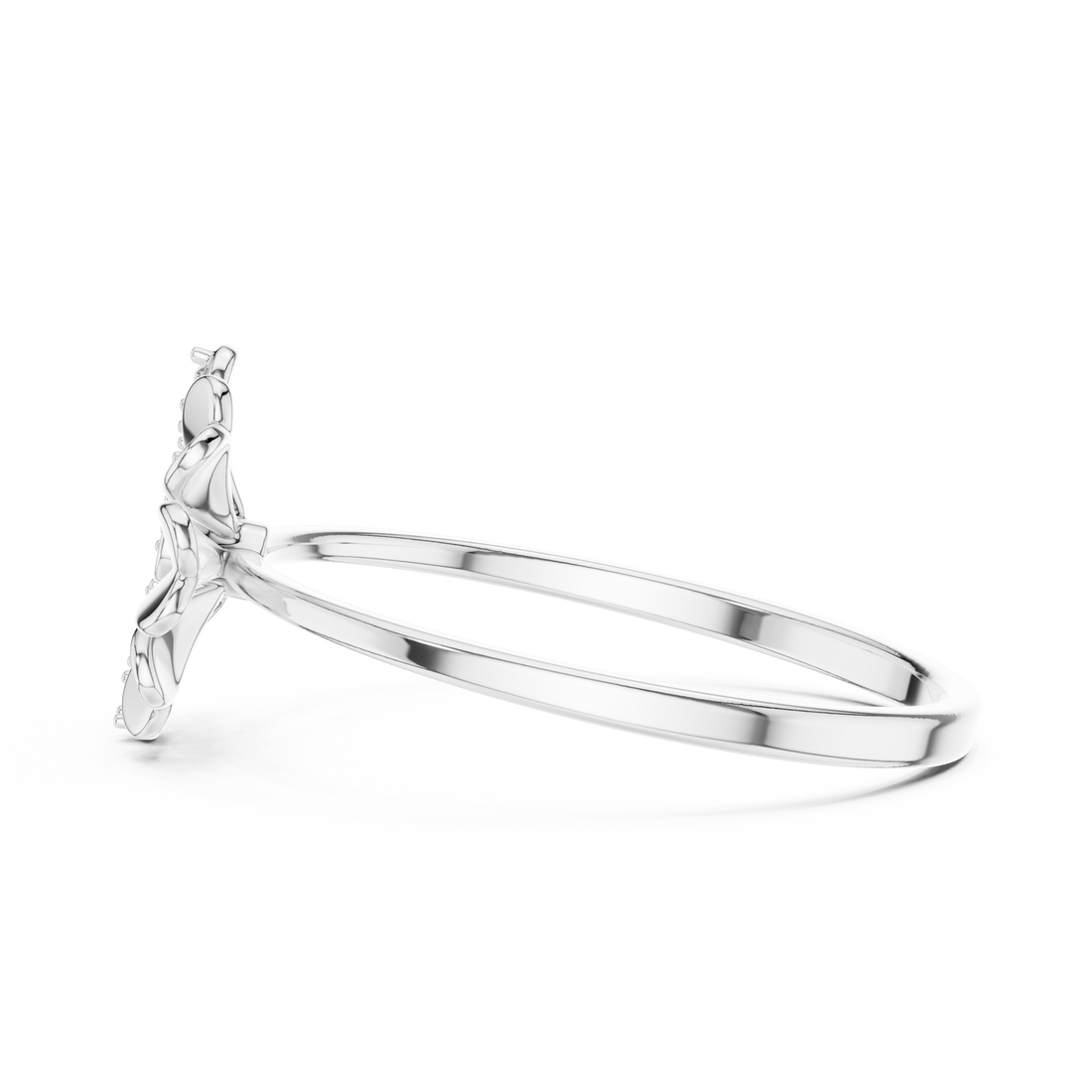 Elegant Floral Diamond Ring in 14K/18K Gold