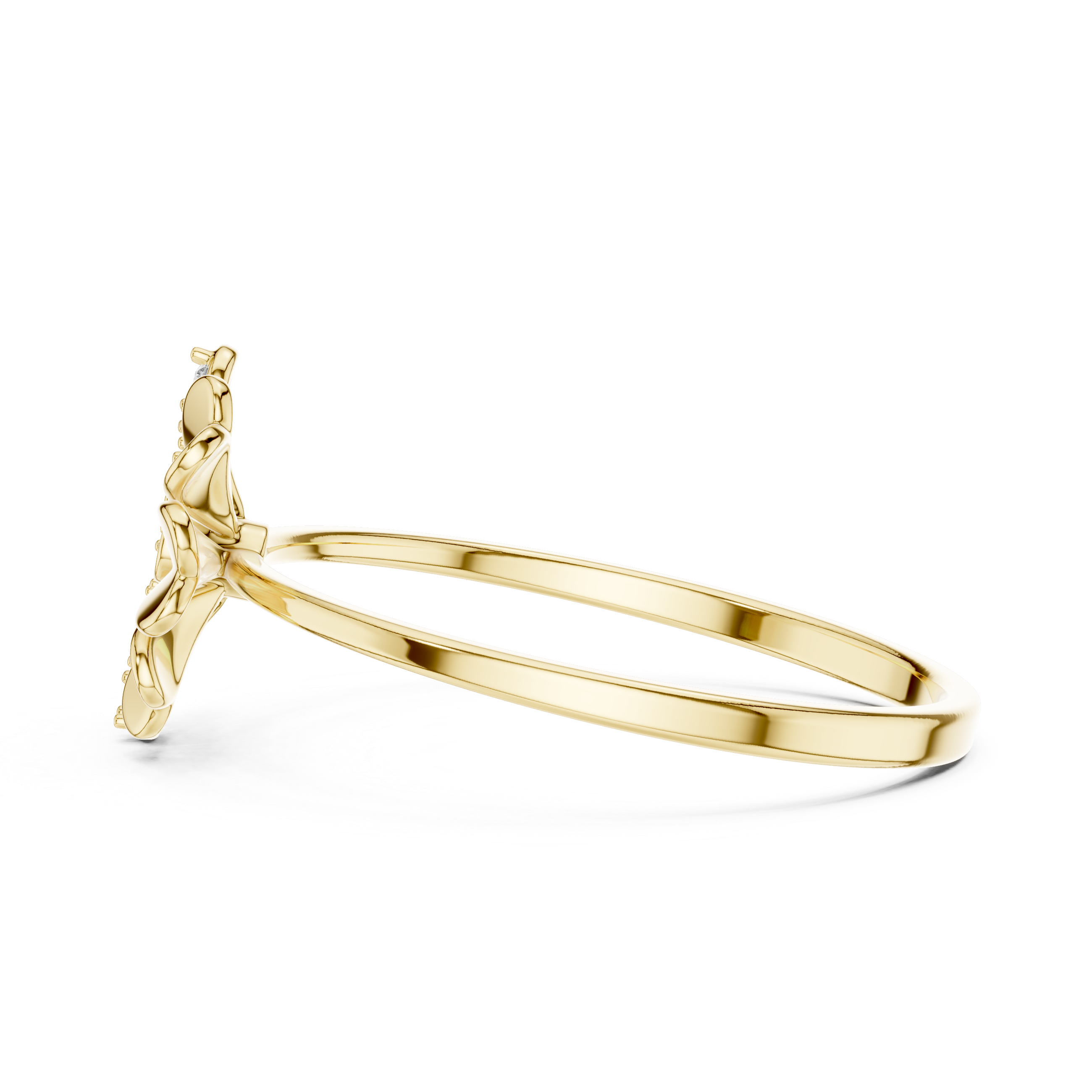 Elegant Floral Diamond Ring in 14K/18K Gold