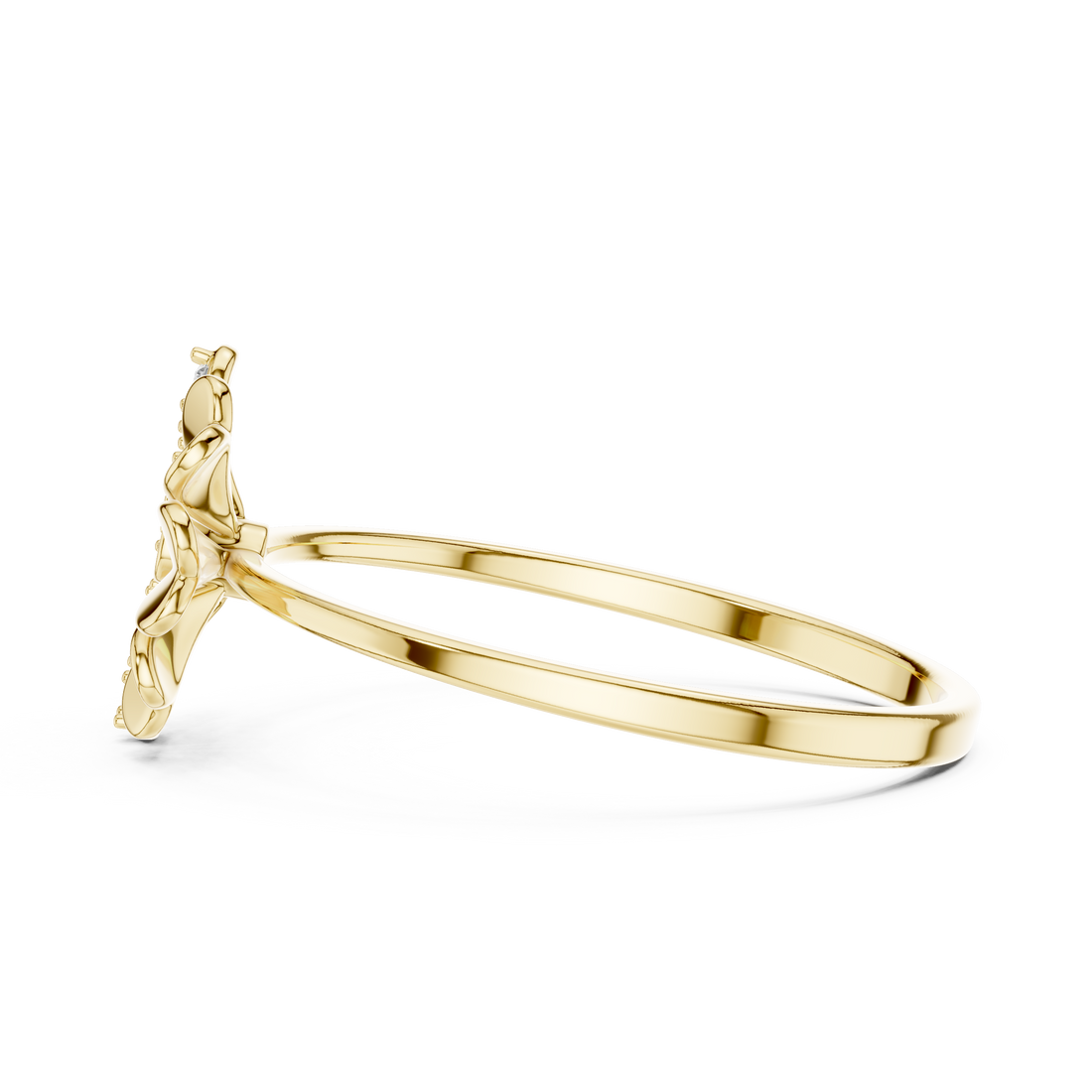 Elegant Floral Diamond Ring in 14K/18K Gold