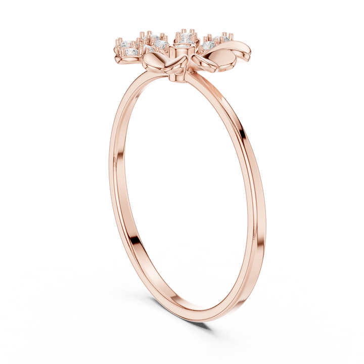Elegant Floral Diamond Ring in 14K/18K Gold