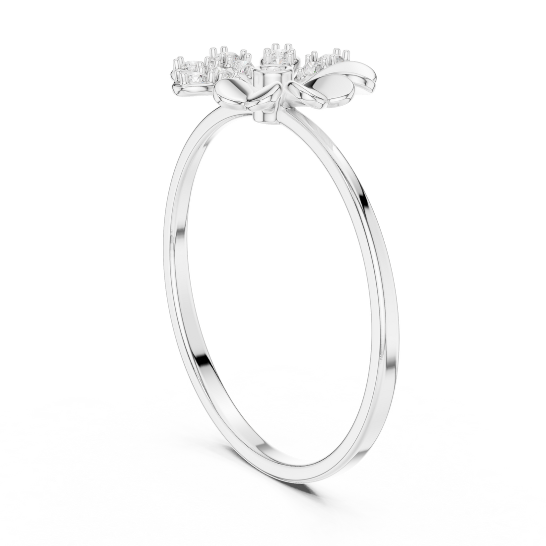 Elegant Floral Diamond Ring in 14K/18K Gold