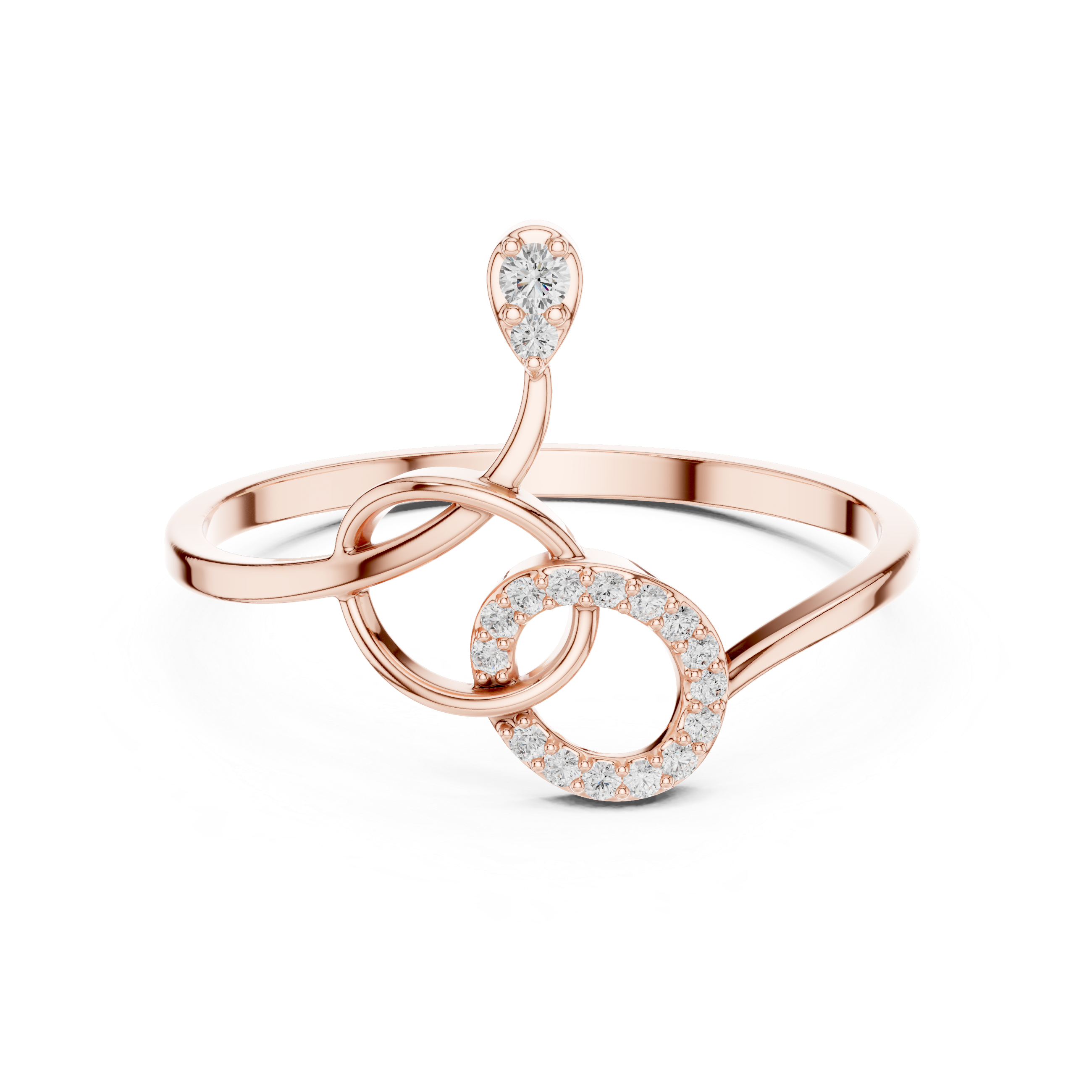 Interlinked Diamond Ring in 14K/18K Gold