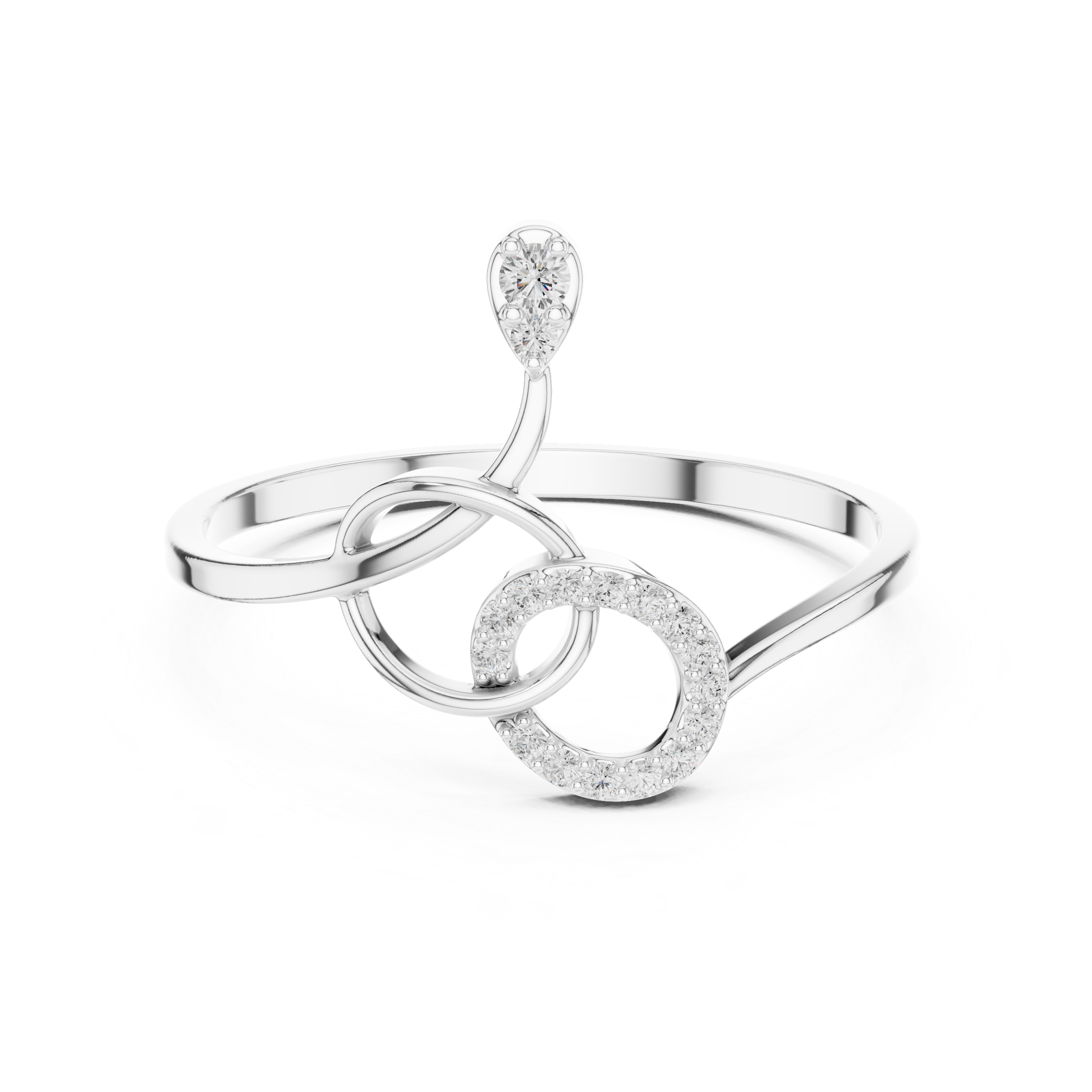 Interlinked Diamond Ring in 14K/18K Gold