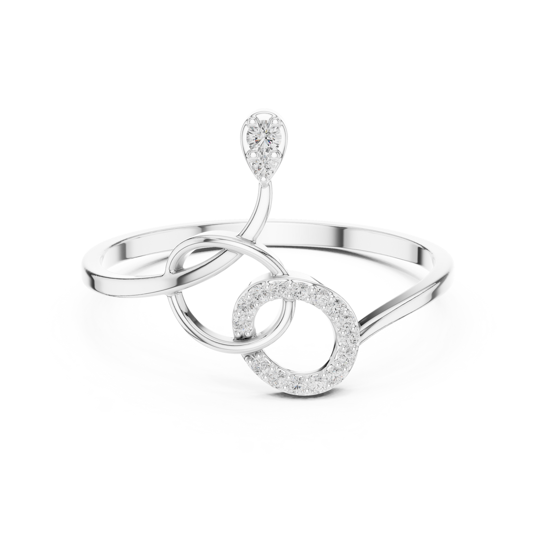 Interlinked Diamond Ring in 14K/18K Gold