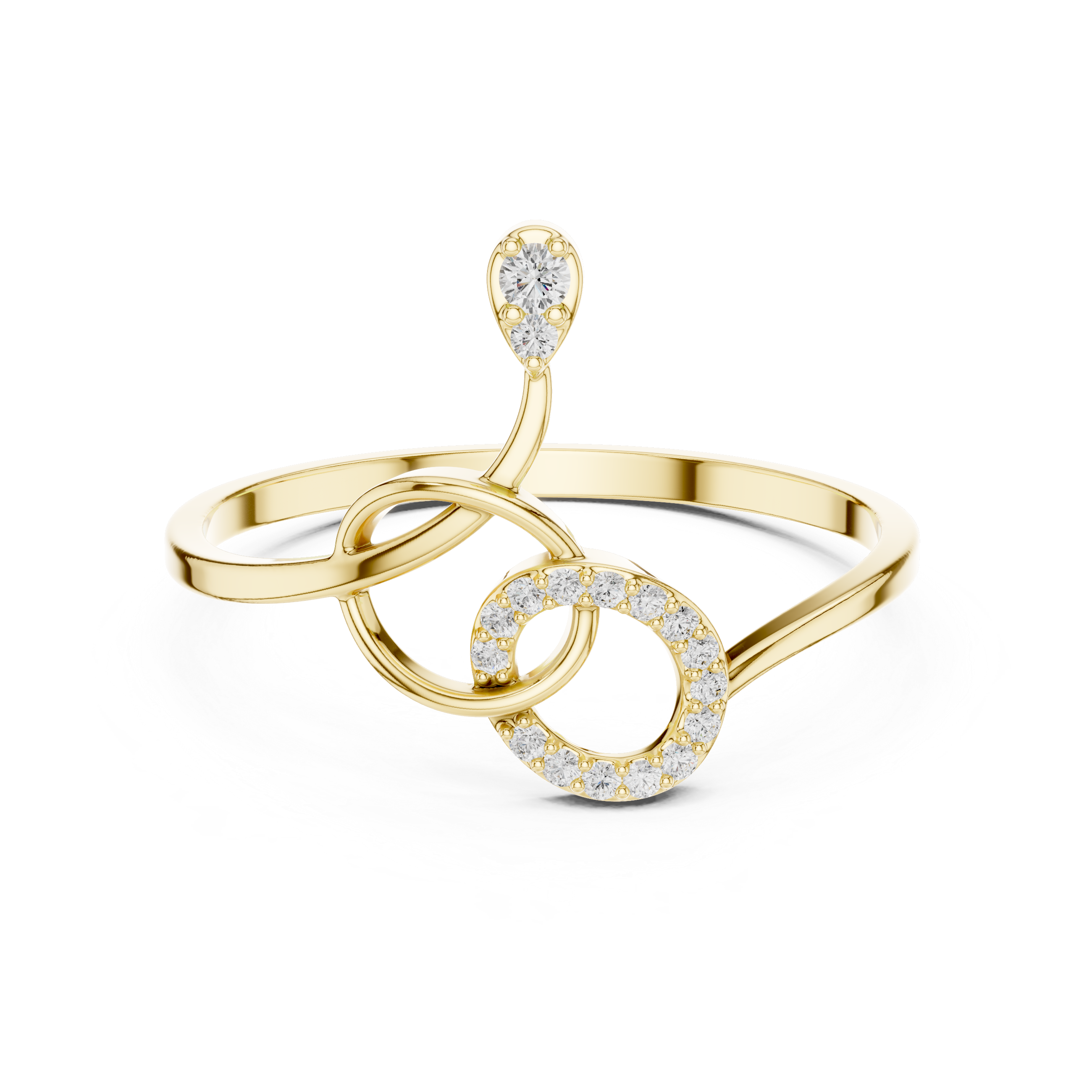 Interlinked Diamond Ring in 14K/18K Gold