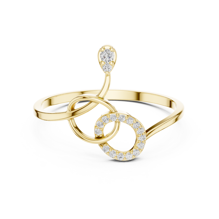 Interlinked Diamond Ring in 14K/18K Gold
