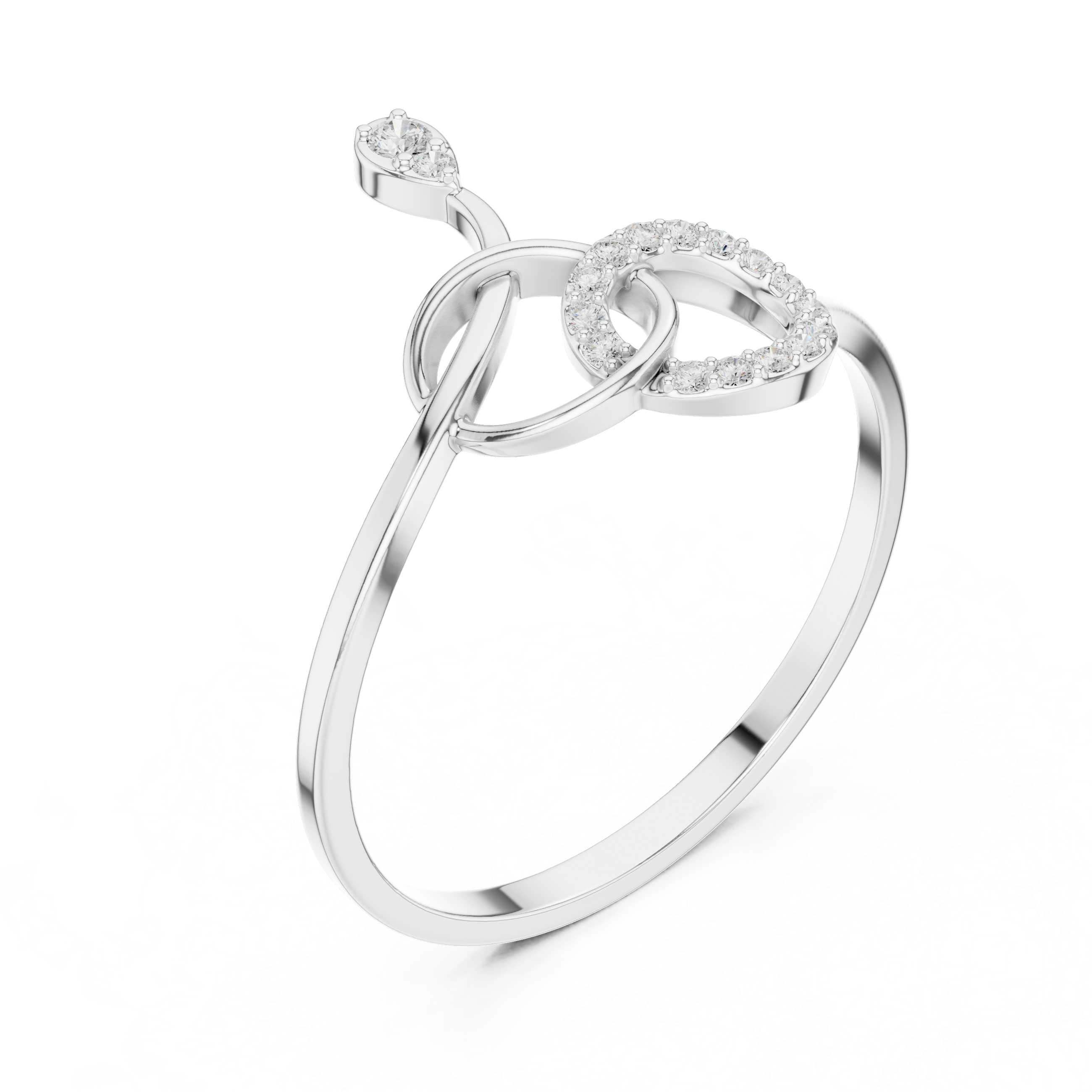 Interlinked Diamond Ring in 14K/18K Gold