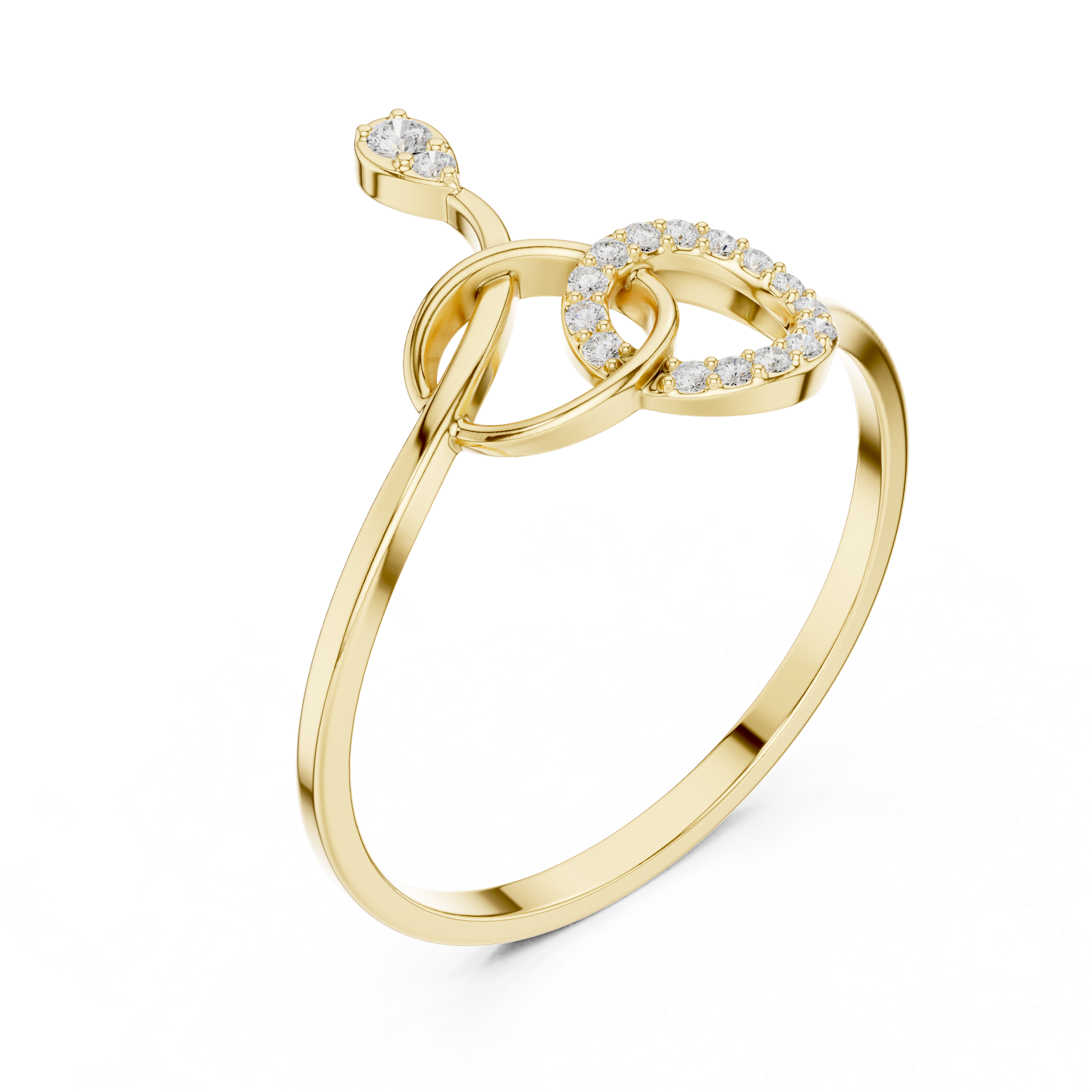 Interlinked Diamond Ring in 14K/18K Gold