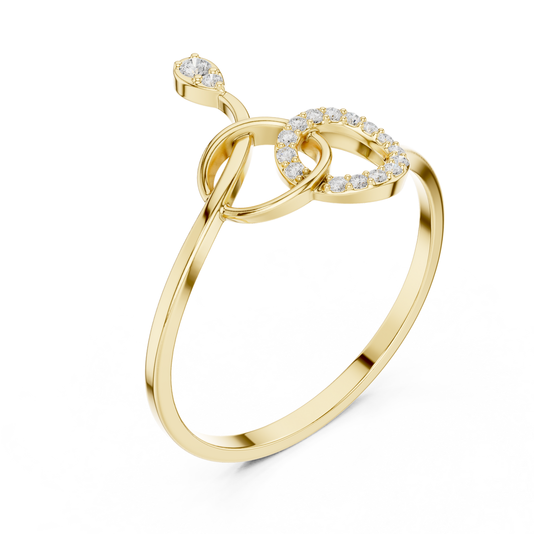 Interlinked Diamond Ring in 14K/18K Gold
