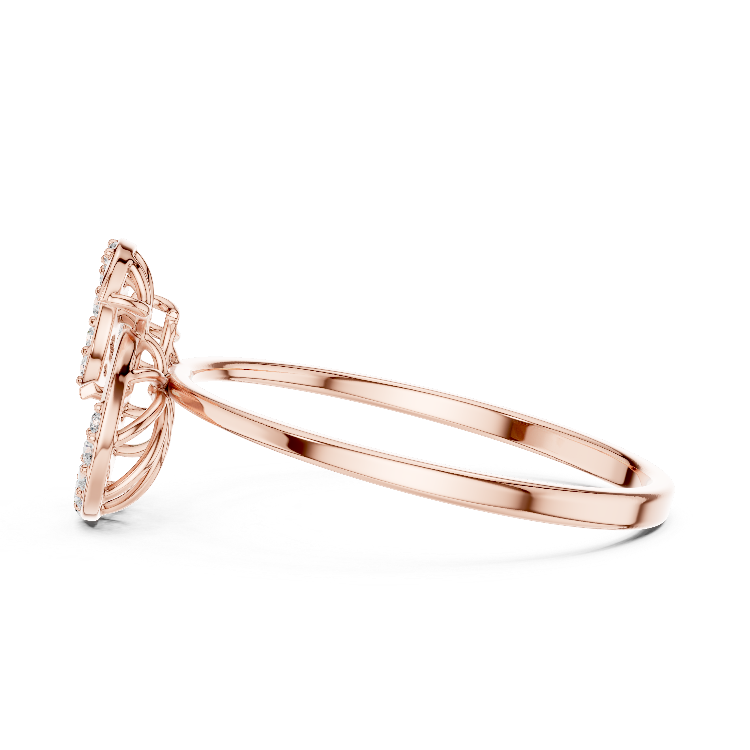 Double Spiral Diamond Ring in 14K/18K Gold