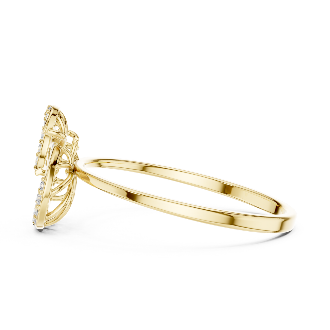 Double Spiral Diamond Ring in 14K/18K Gold