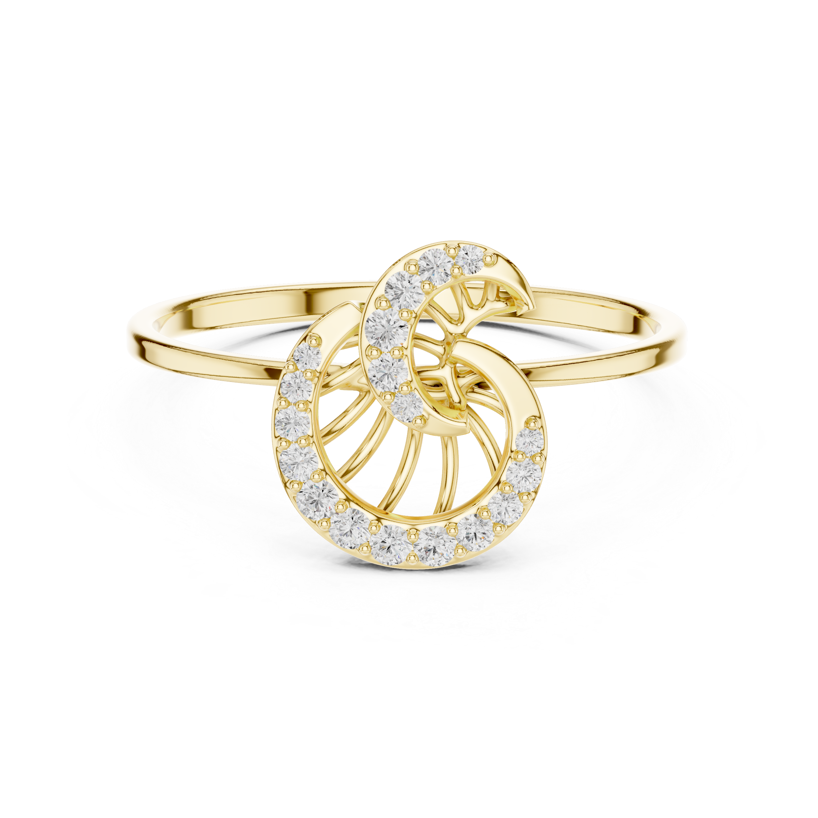 Double Spiral Diamond Ring in 14K/18K Gold