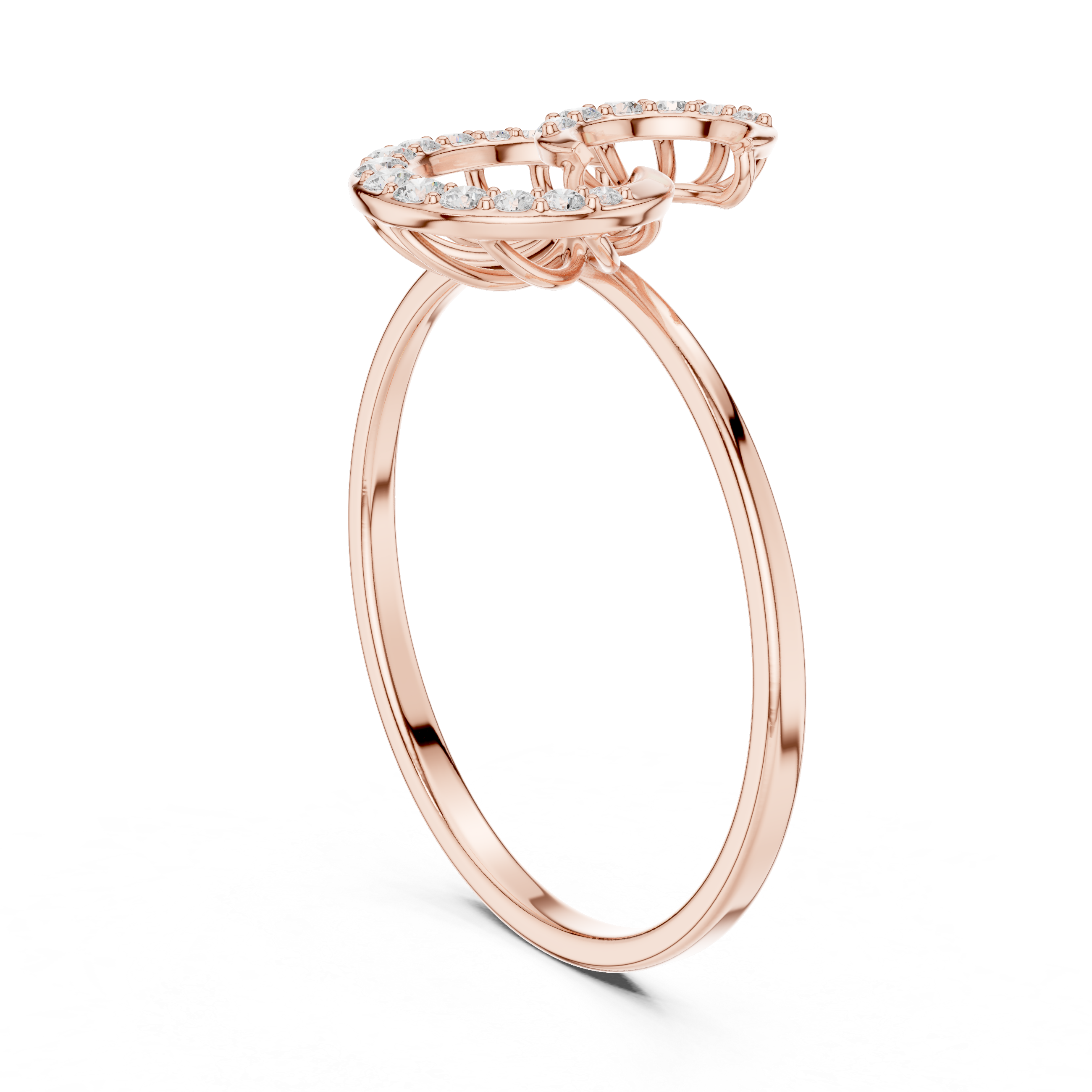 Double Spiral Diamond Ring in 14K/18K Gold