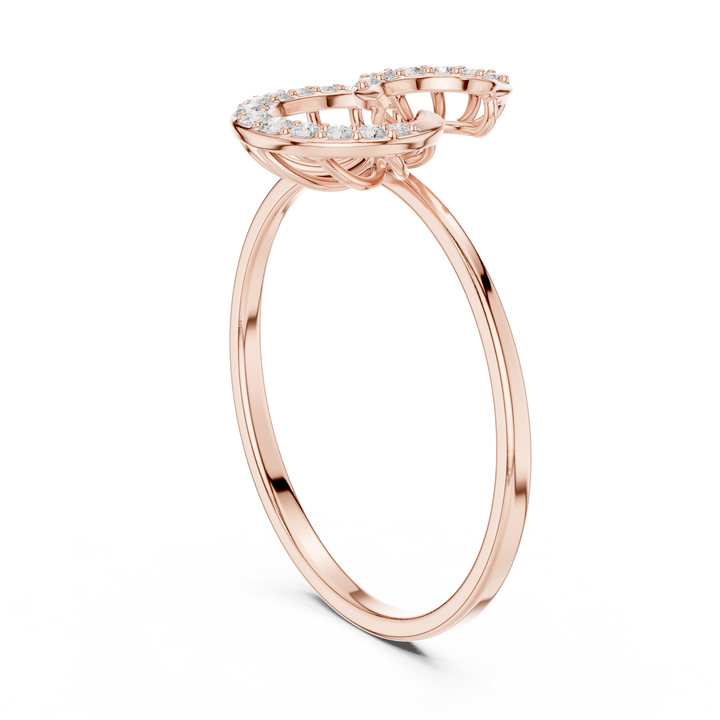 Double Spiral Diamond Ring in 14K/18K Gold