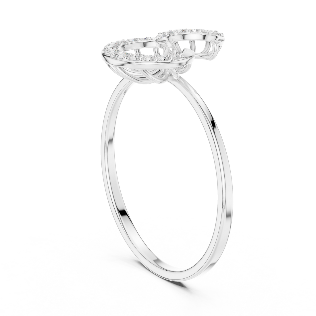 Double Spiral Diamond Ring in 14K/18K Gold