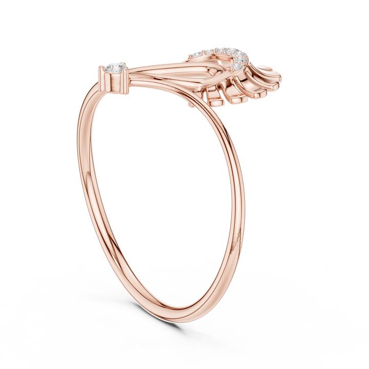 Floral Curve Diamond Ring in 14K/18K Gold