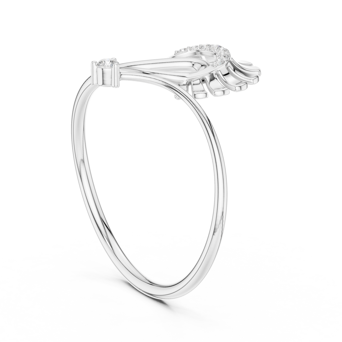 Floral Curve Diamond Ring in 14K/18K Gold